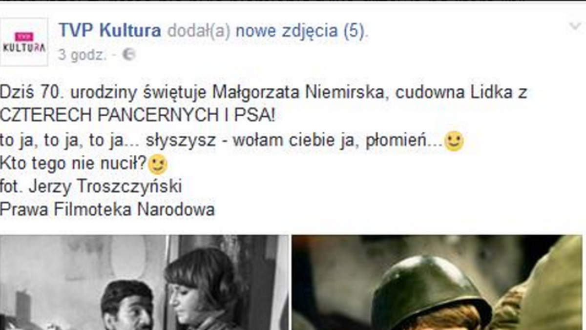 TVP Kultura ocenzurowało słowo "brzoza" w poście o Małgorzacie Niemirskiej, który stacja opublikowała na Facebooku 16 czerwca. Nieścisłość wychwycili czujni internauci.