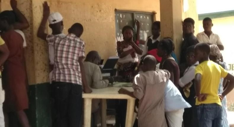 INEC registration centre in Donzomga Primary School in Donga, Donga Local Government Area of Taraba State/Illustration.