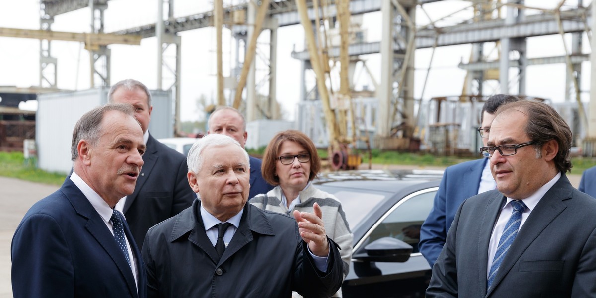 Jarosław Kaczyński z wizytą w Stoczni Szczecińskiej