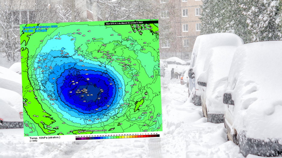 Zachowanie wiru polarnego może w dużym stopniu wpłynąć na pogodę zimą (mapa: meteociel.fr)