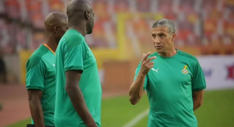 Chris Hughton with Otto Addo and George Boateng