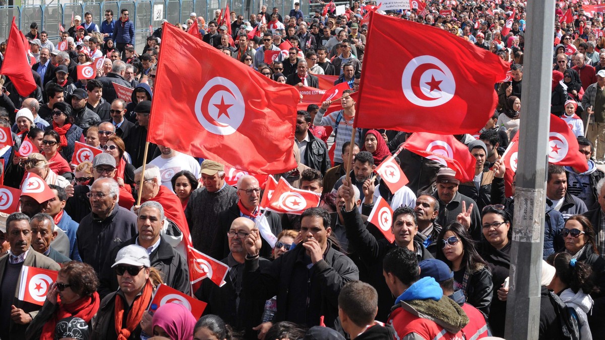 Tunezja Tunis protest przeciwko terroryzmowi