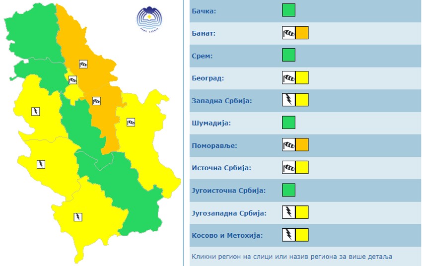 Meteoalarm za 16. maj 