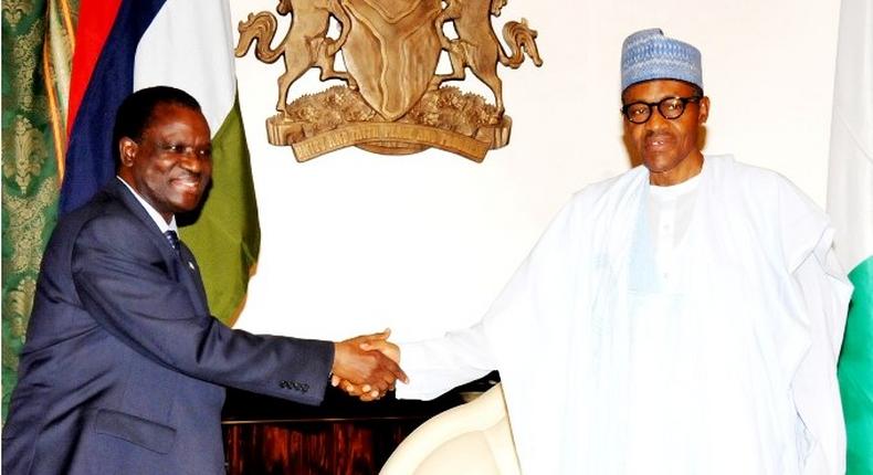 President Muhammadu Buhari  meets with President of ECOWAS Commission, Kadre Desire Ouedraogo on Thursday, June 25, 2015, in Abuja