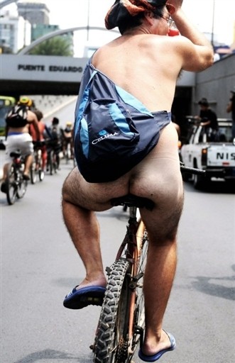 PERU - CYCLISTS - PROTEST - NAKED