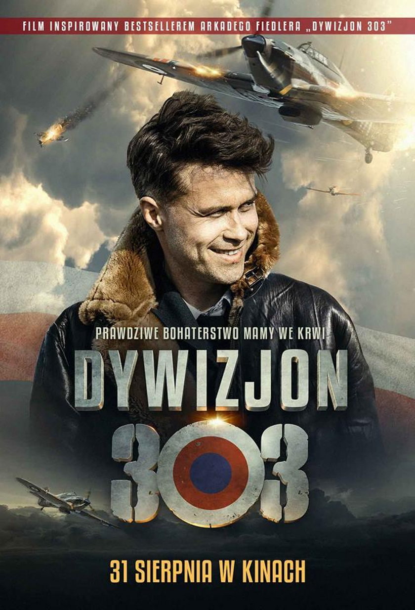 Maciej Zakościelny na plakacie filmu „Dywizjon 303”