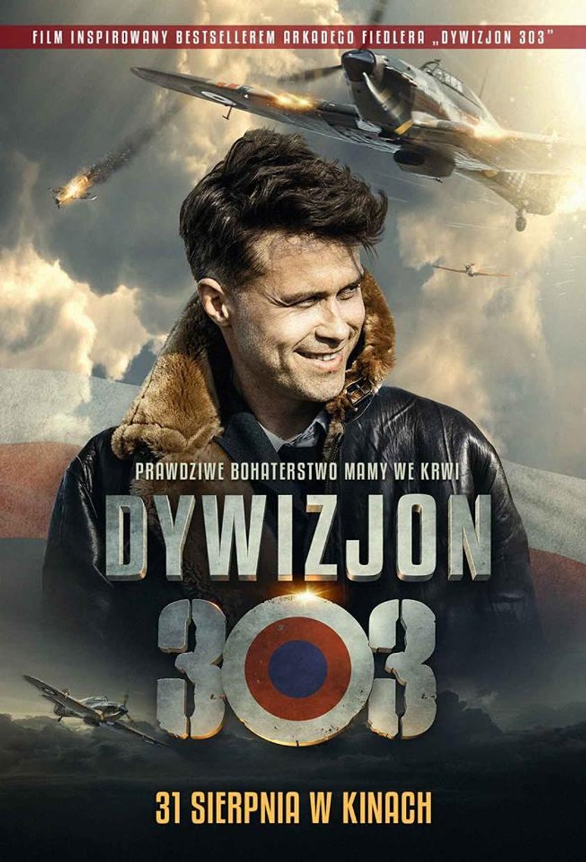 Maciej Zakościelny na plakacie filmu „Dywizjon 303”