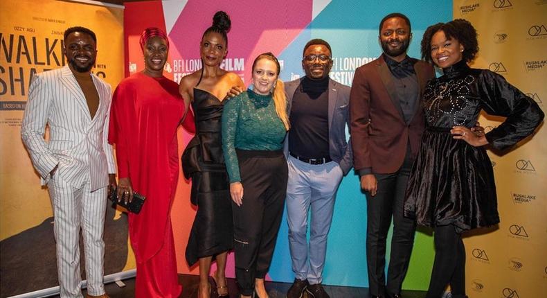 'Walking with Shadows' is an adaptation of Jude Dibia's fictional book that was directed by Aoife O'Kelly and produced by Funmi Iyanda. [Instagram/OlumideMakanjuola]