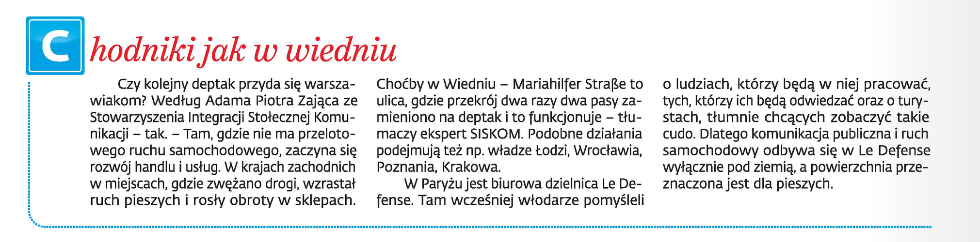 Chodniki jak w Wiedniu