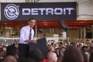 U.S. President Obama delivers remarks after his tour of the Daimler Detroit Diesel plant in Redford