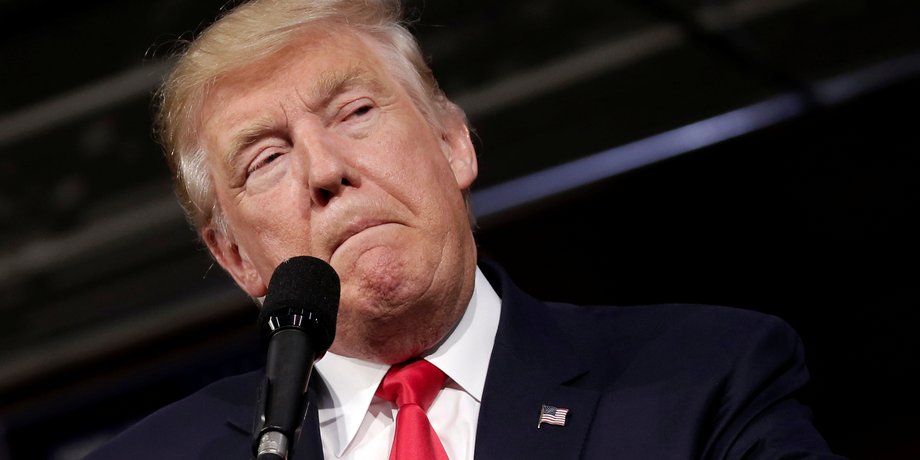 Republican U.S. presidential nominee Donald Trump speaks at a campaign rally in Ambridge, Pennsylvania, October 10, 2016.