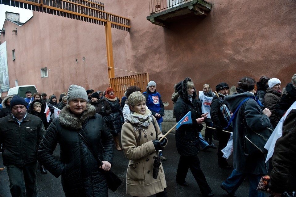 Demonstracja zwolnionych pracowników