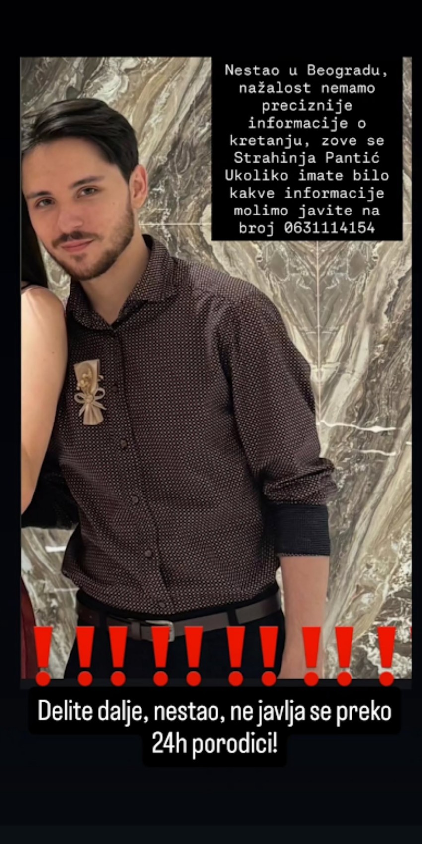 Strahinja Pantić nestao u Beogradu