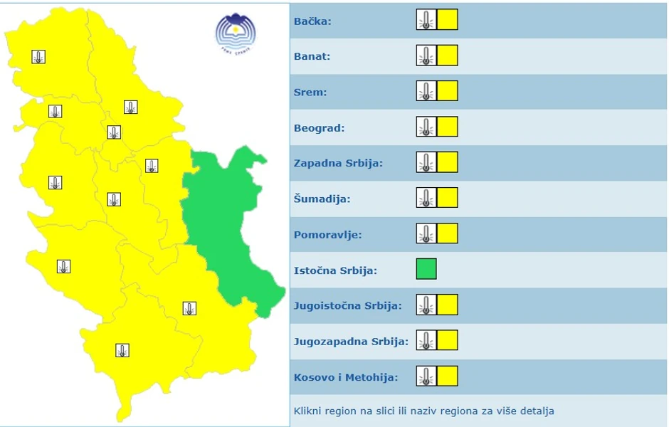 Meteoalarm za 1. maj