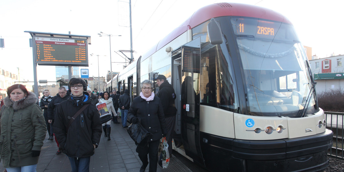 przystanek tramwaj tłumy