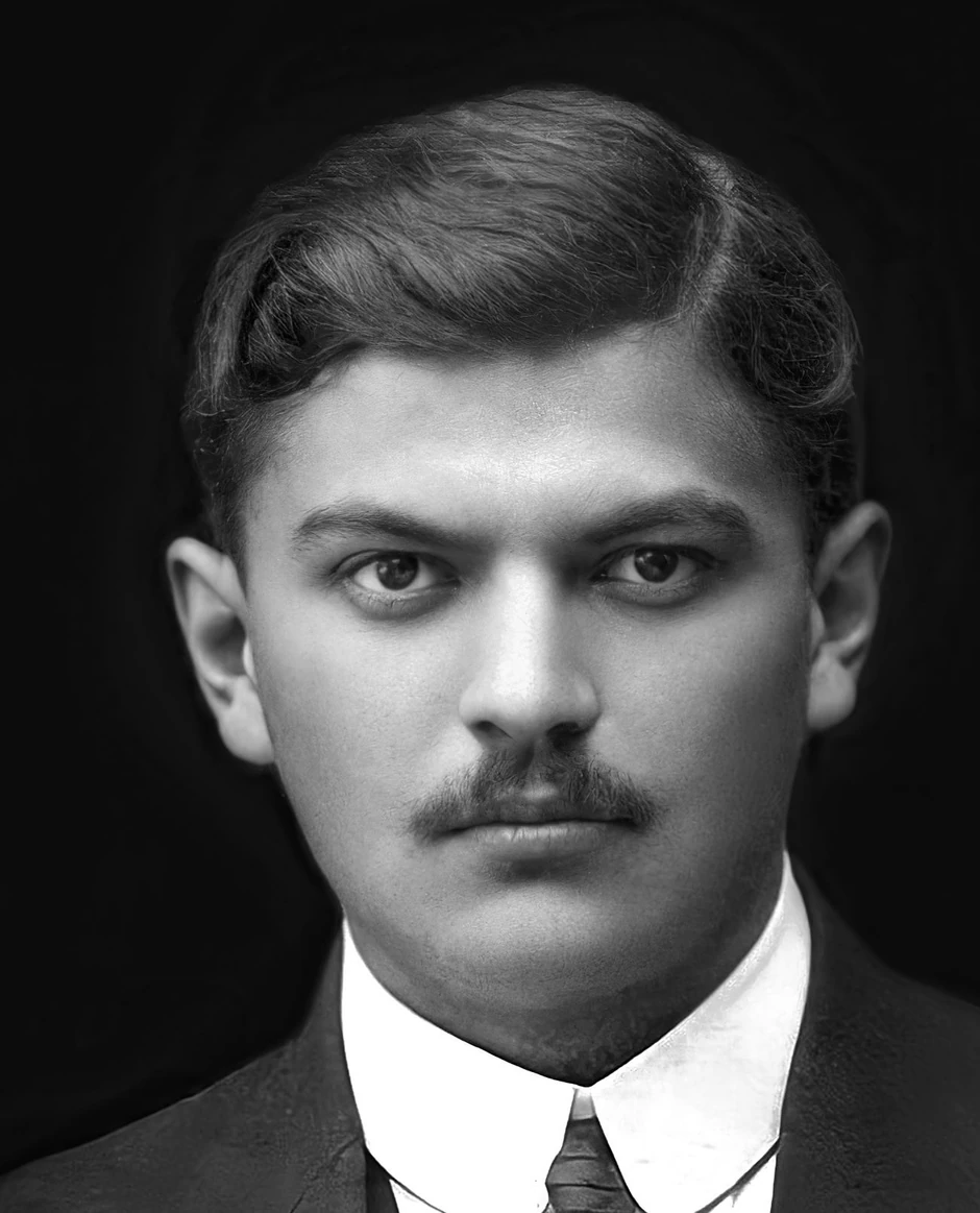 Sava Šumanović, Detalj sa maturske fotografije, Zemun, 1914.