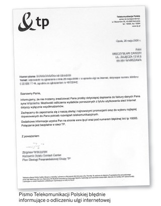 TP blokuje prawo do ulgi internetowej