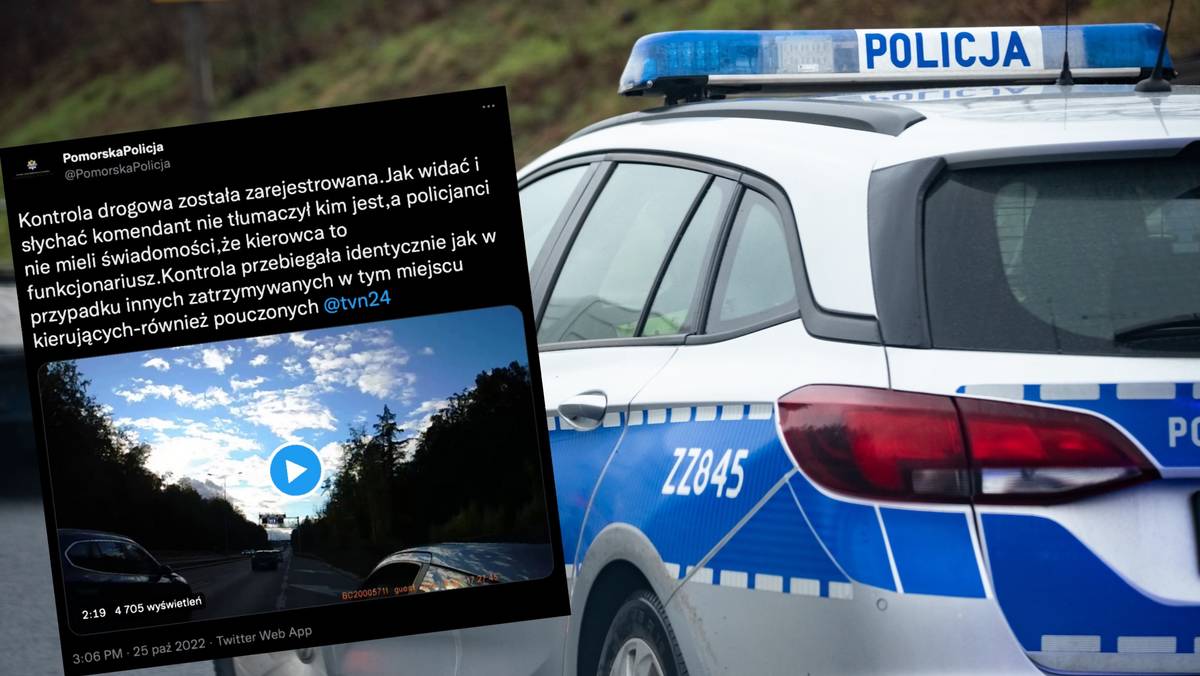Policja Pomorska opublikowała nagranie z kontroli drogowej, podczas której zatrzymano Komendanta Miejskiego Policji w Gdyni Sławomira Pachurę