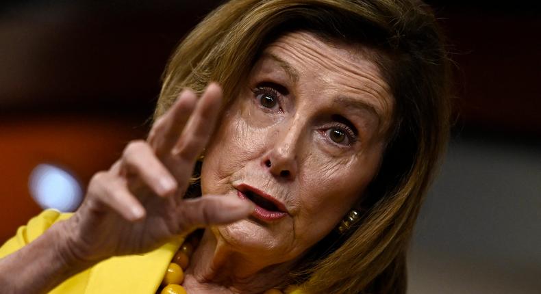 US Speaker of the House Nancy Pelosi, Democrat of California, speaks during her weekly press conference on Capitol Hill in Washington, DC, on August 12, 2022.Olivier Douliery/AFP via Getty Images