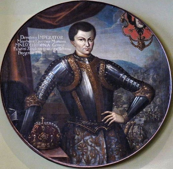 Dymitr Samozwaniec w stroju koronacyjnym (aut. Szymon Boguszowicz, ok. 1606 roku, domena publiczna)