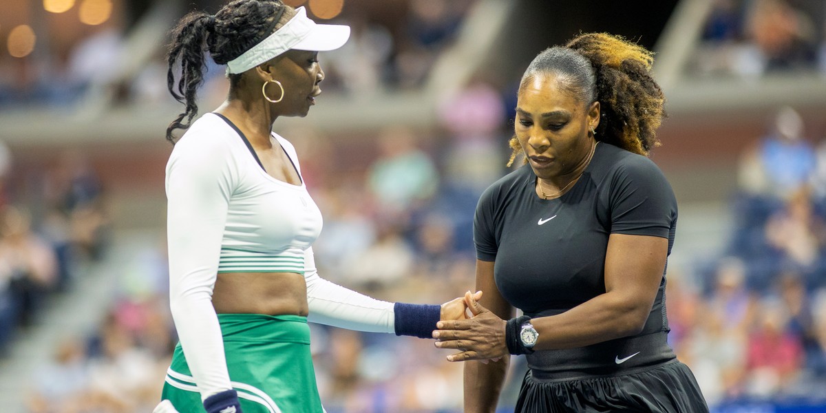 Serena i Venus Williams podczas US Open