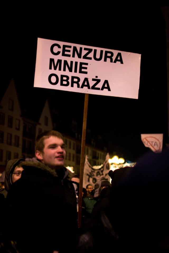 Manifestacja Anty ACTA - Wrocław, fot. Damian Mękal/ Daj znać