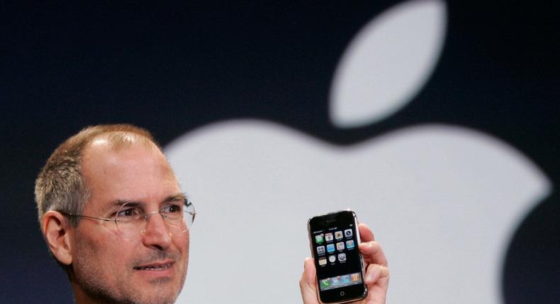 An Apple iPhone from 2007 sold at an auction on Sunday.AP