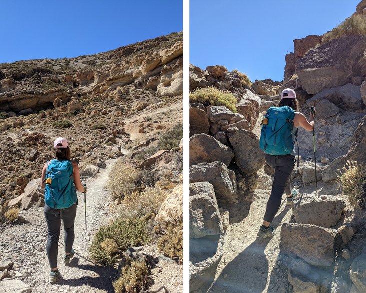 Park Narodowy Teide. Trasa z przełęczy Degollada de Guajara w kierunku Alto de Guajara, Teneryfa.