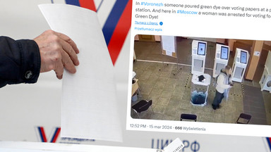 Tak Rosjanie sabotują wybory. Wlała zielony płyn do urny w Moskwie [WIDEO]