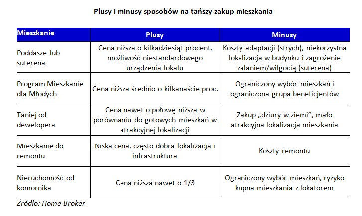 Plusy i minusy sposobów na tańszy zakup mieszkania