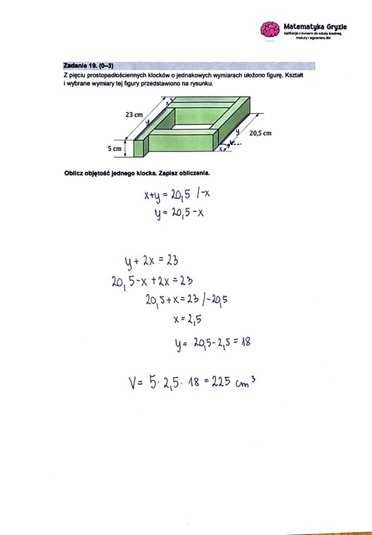 Egzamin ósmoklasisty 2023 z matematyki - zadanie 19