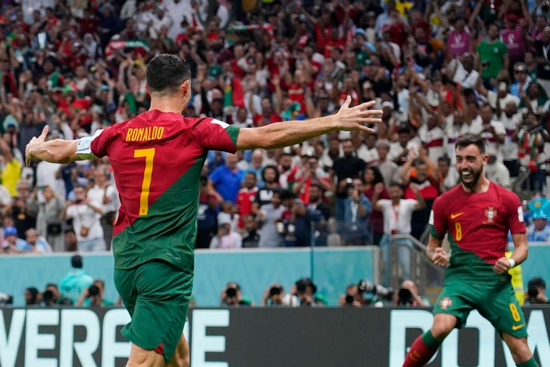 The first goal for Portugal was officially awarded to Bruno Fernandes