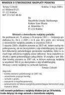 Wniosek o stwierdzenie nadpłaty
    podatku