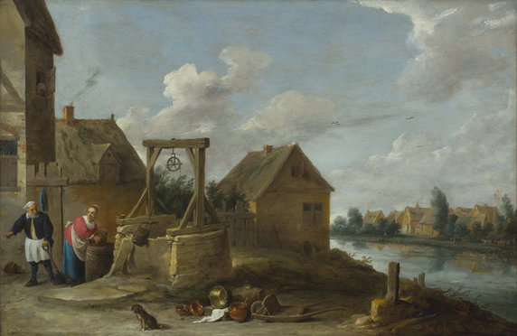 David Teniers młodszy, "Scena przy studni" (ok. 1640–1645)