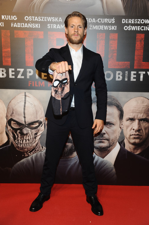 Sebastian Fabijański na premierze filmu "Pitbull" w 2016 roku