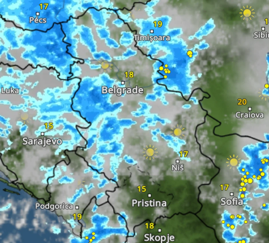 Kretanje nevremena u 7 sati