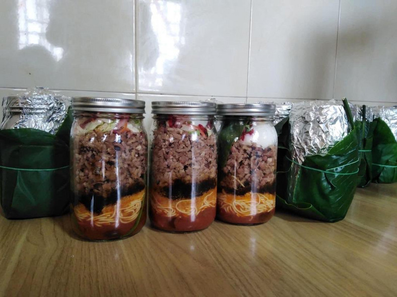 Waakye in a jar