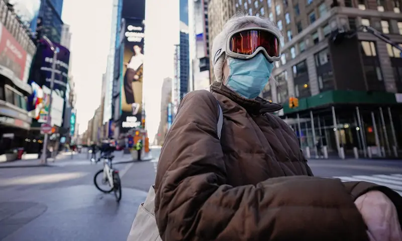 Opustoszały Times Square w Nowym Jorku w czasie epidemii koronawirusa