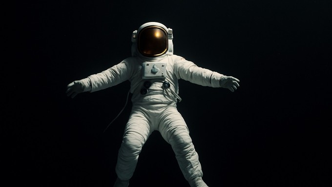 Ilustracija, astronaut u svemiru