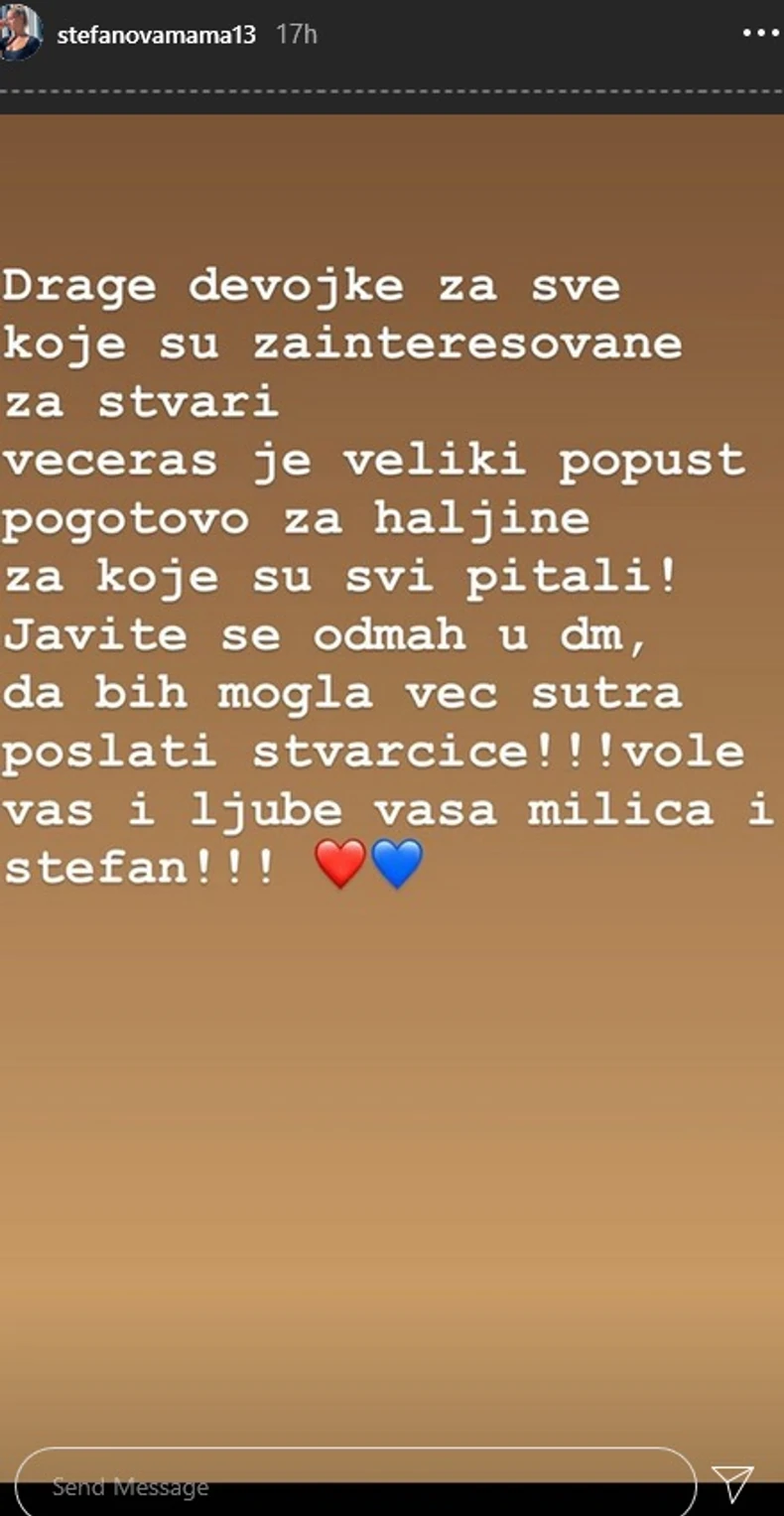Milica Dabović prodaje svoje stvari