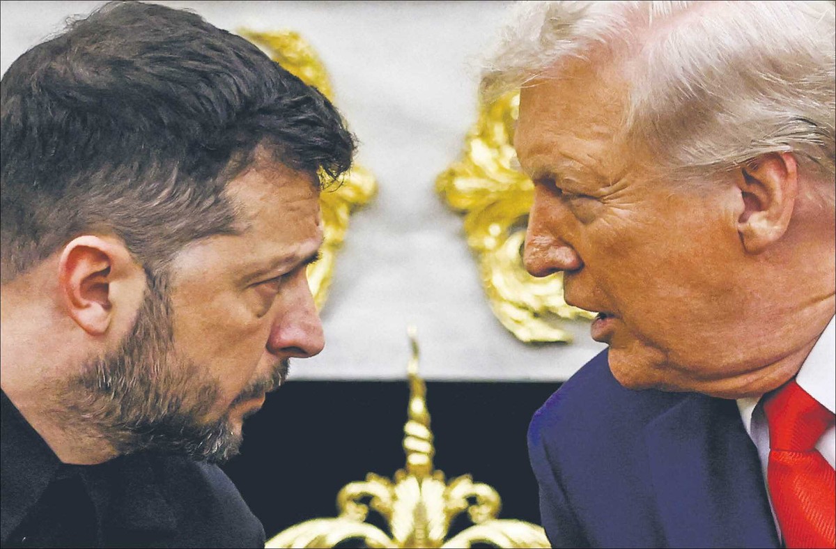 Prezydenci Ukrainy Wołodymyr Zełenski i Stanów Zjednoczonych Donald Trump w Białym Domu