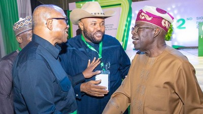 L-R: Presidential candidates of Labour Party,  ZLP, and APC, Peter Obi, Dan Nwanyanwu, and Bola Tinubu respectively. [Twitter:@MrJAGs]
