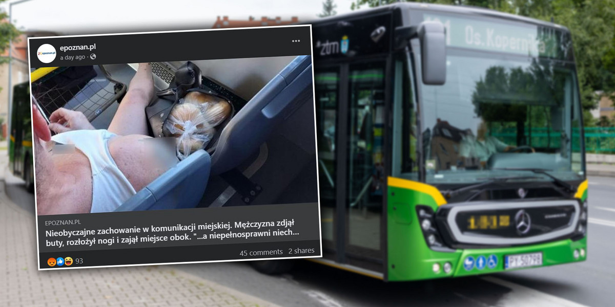 Pasażer autobusu miejskiego w Poznaniu wywołał oburzenie. 