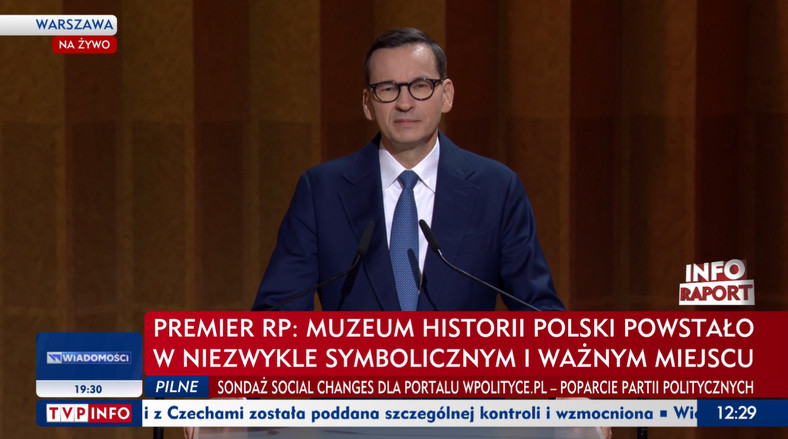 Mateusz Morawiecki podczas otwarcia Muzeum Historii Polski