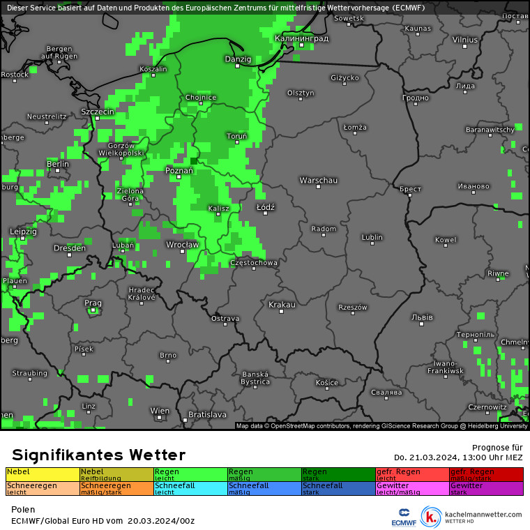 Z zachodu do Polski wtargnie front z chmurami i deszczem