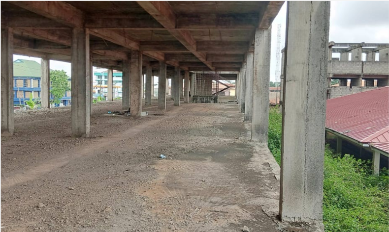 The project of the Krofrom Market was started in 2008 by former President Kuffuor and abandoned in 2008. Picture: Ghana News Agency (Screenshot)