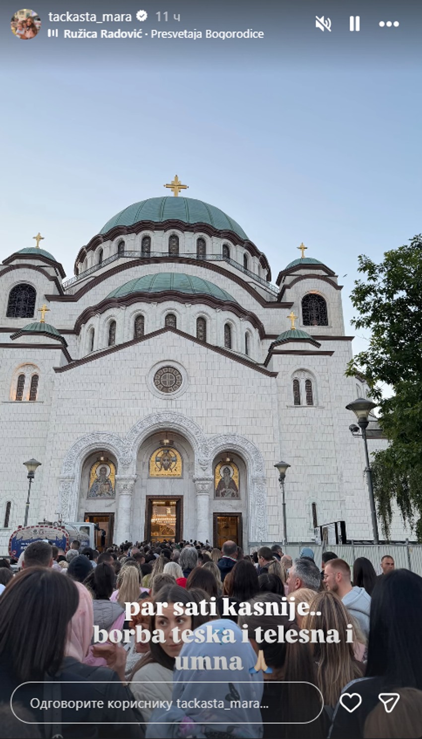 Tačkasta Mara celu noć bila ispred Hrama Svetog Save