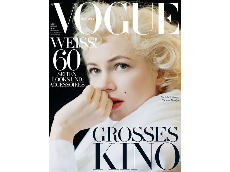 Michelle Williams jako Marilyn Monroe na okładce niemieckiej edycji „Vogue”. Źródło: Vogue Deutch