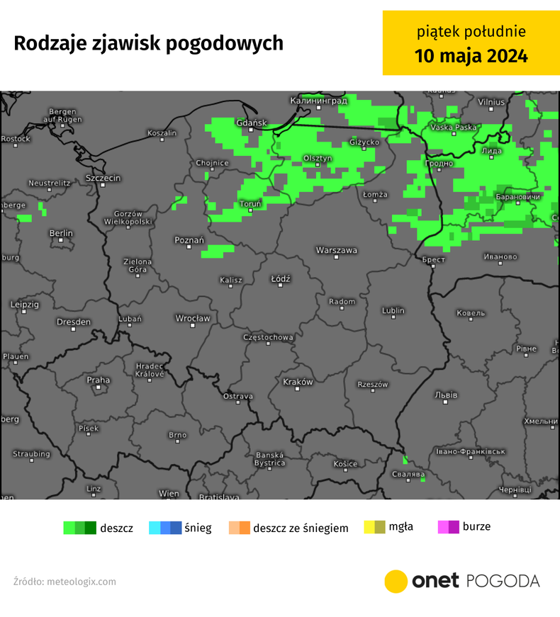 Dziś na niebie zobaczymy nieco więcej chmur, a słaby deszcz możliwy jest na północy