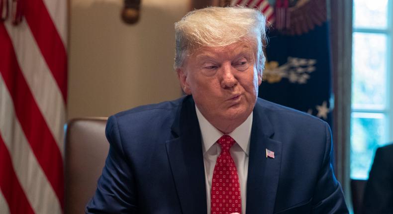 President Donald Trump listens during a cabinet meeting at the White House, Tuesday, Nov. 19, 2019, in Washington. (AP Photo/ Evan Vucci)